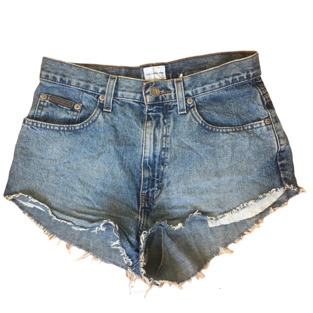 Calvin Klein Blue Denim Cutoff Shorts